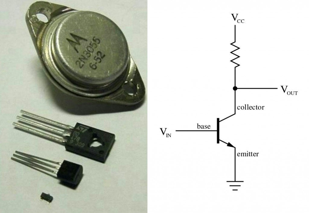 Assorted discrete transistors and NPN transistor amplifier circuit diagram