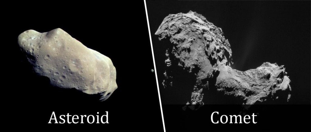 В чем сходство астероидов и комет