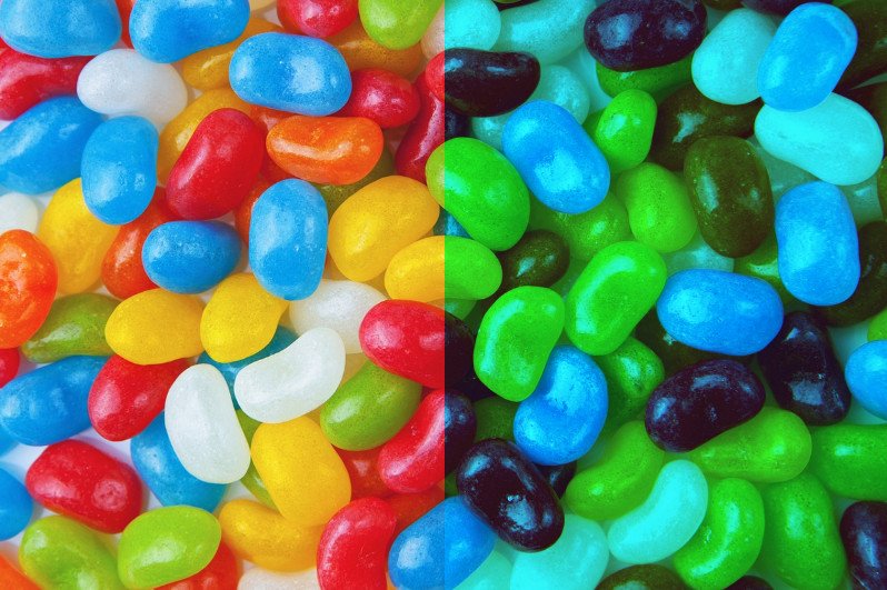 Candy with different colour