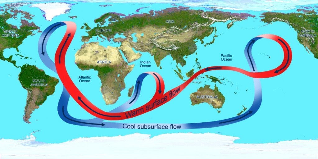 Ocean currents map