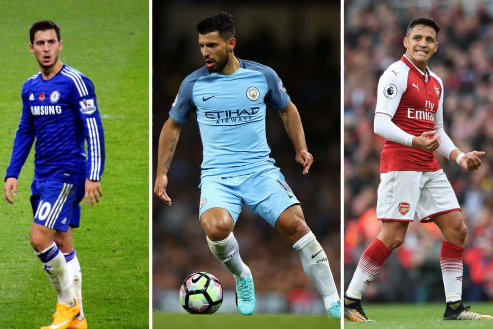 Eden Hazard, Sergio Aguero and Alexis Sanchez