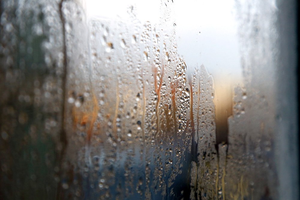 Humidity water drop on glass