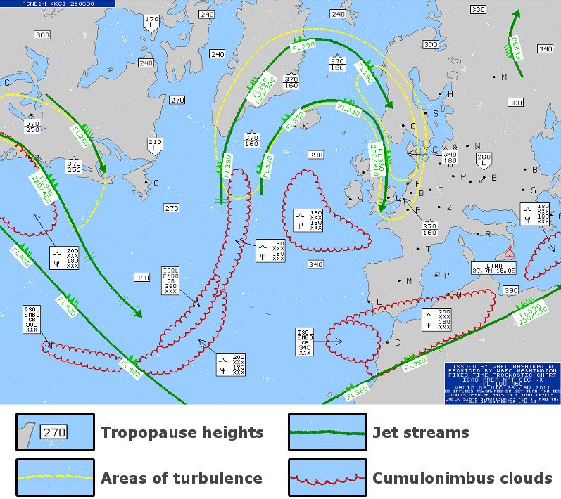 Aviation weather forecast chart.