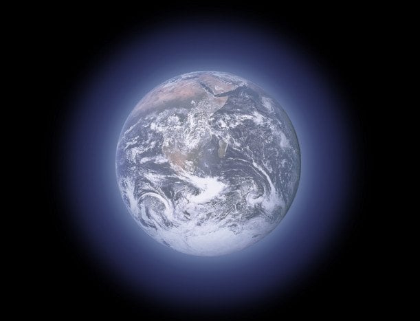 Planet with its atmosphere