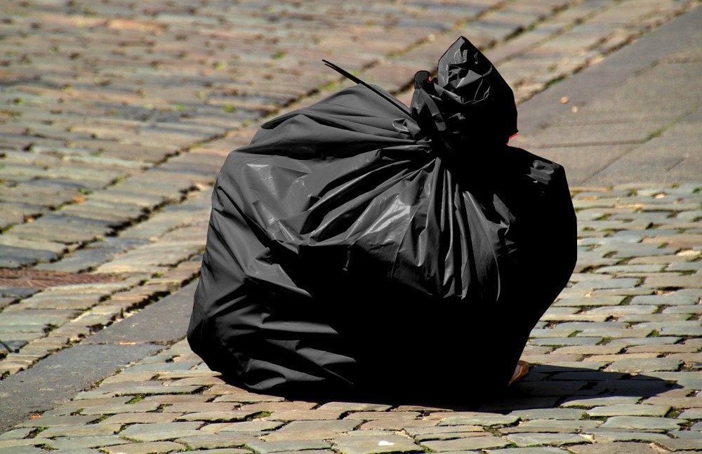 Black garbage bag