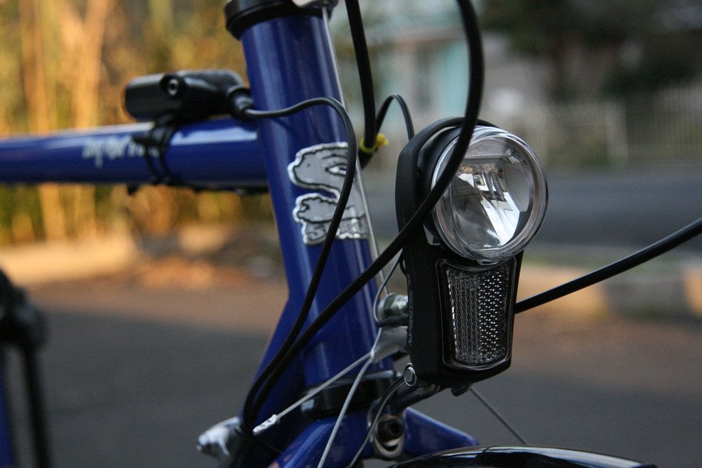 Dynamo light on bicycle