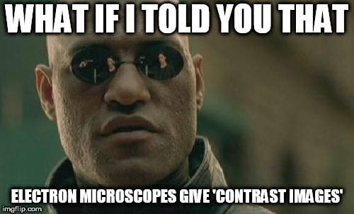 What if i told you that electron microscopes give contrast images meme