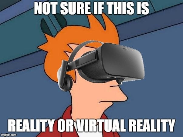 NOT SURE IF THIS IS; REALITY OR VIRTUAL REALITY