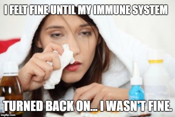 I felt fine until my immune system meme