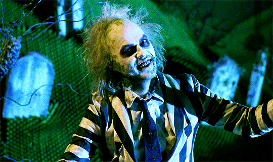 Beetlejuice appearing for the first time in the movie.