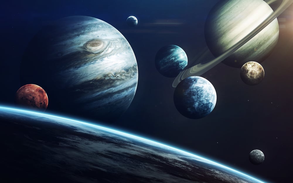 Sistema solar (elementos desta imagem fornecidos pela NASA) - Ilustrações