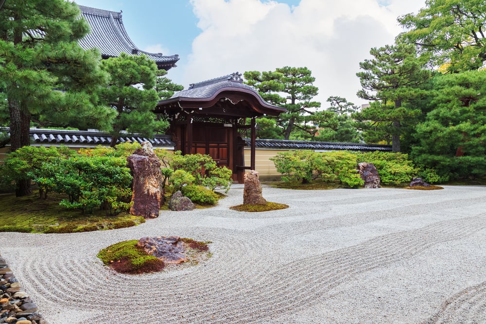 Zen Garden at Kennin-ji Temple in Kyoto, Japan - Image(cowardlion)s