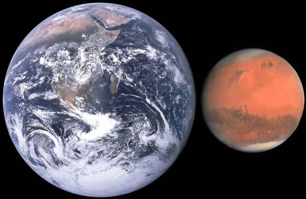 Earth and mars