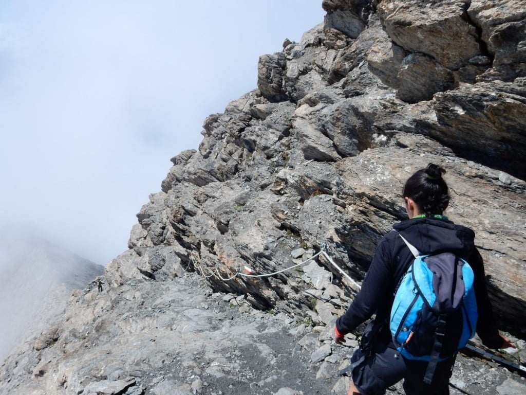 rocciamelone mountain alps trail trekking mountaineering cloud fog