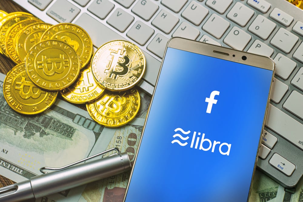 Bangkok Tailândia 22 jun 2019 O Libra Facebook e cryptocurrency bitcoin para Libra Facebook conteúdo - Imagem (Niphon Subsri) s