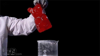 Gummy bear on reacting with potassium chlorate