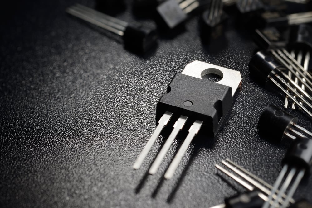 Macro shot of power transistors on the black surface - Image(Andrei Kuzmik)S