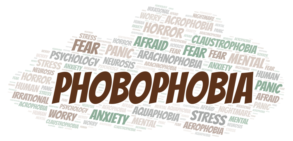 Phobophobia word cloud. - Illustration(Sharaf Maksumov)s
