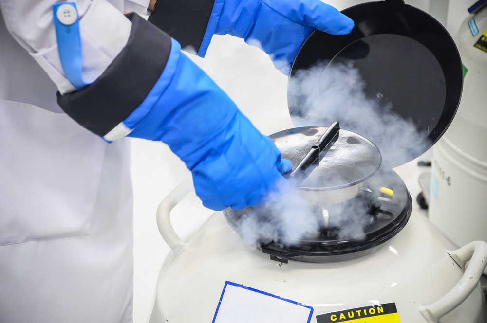 Sperm Freezing storage in liquid nitrogen tank, Laboratory infertility - Image( Jomwaschara Komvorn)S