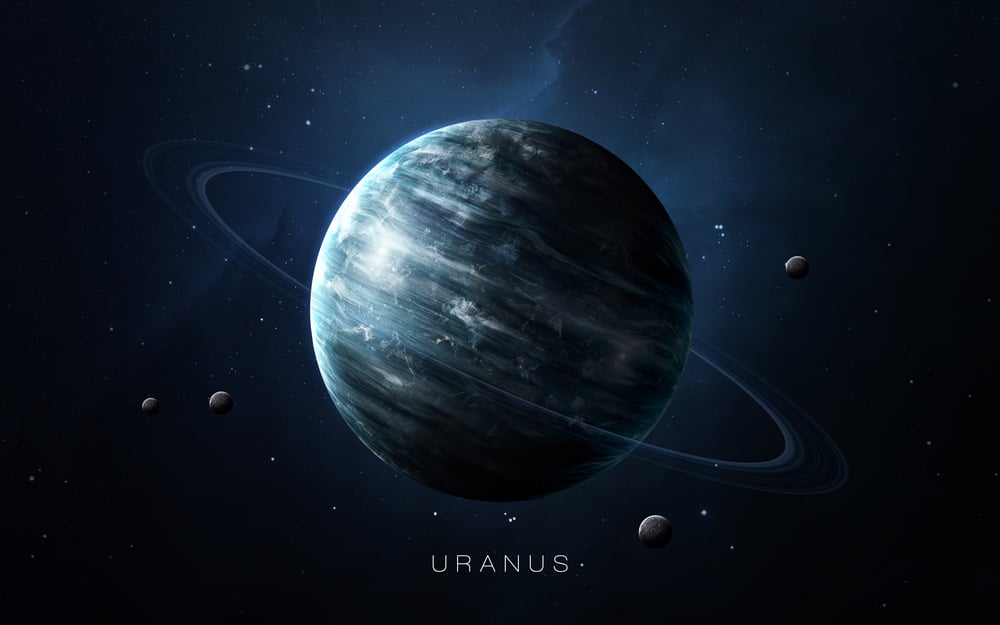 Uranus - High resolution 3D images presents planets of the solar system. This image elements furnished by NASA. - Image( Vadim Sadovski)s