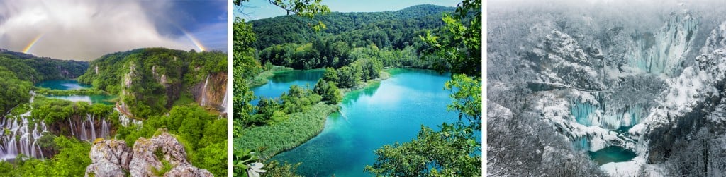A glimpse of the Plitvice Lakes in the many seasons of this world.
