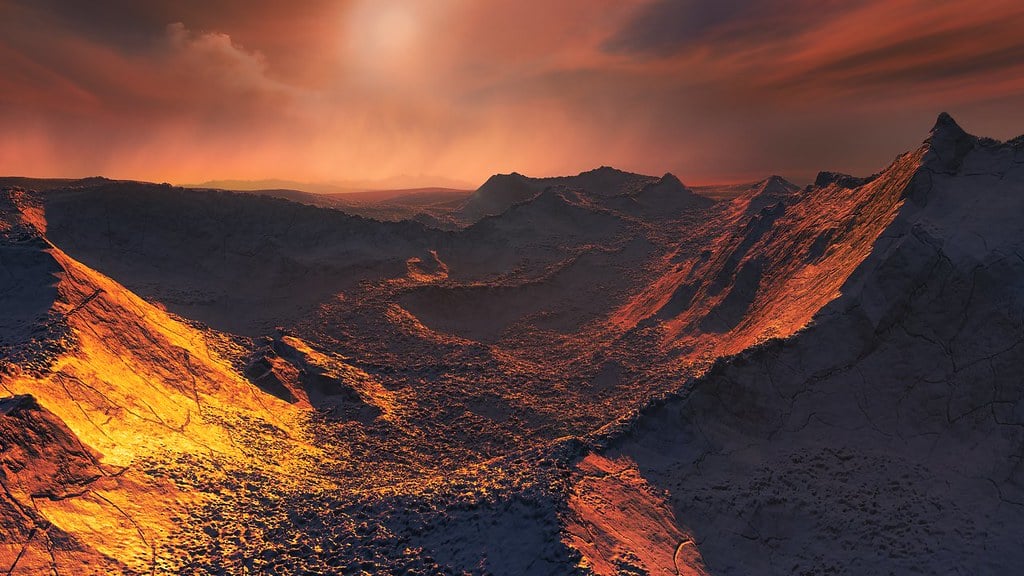 Artist's representation of the surface of Super-Earth