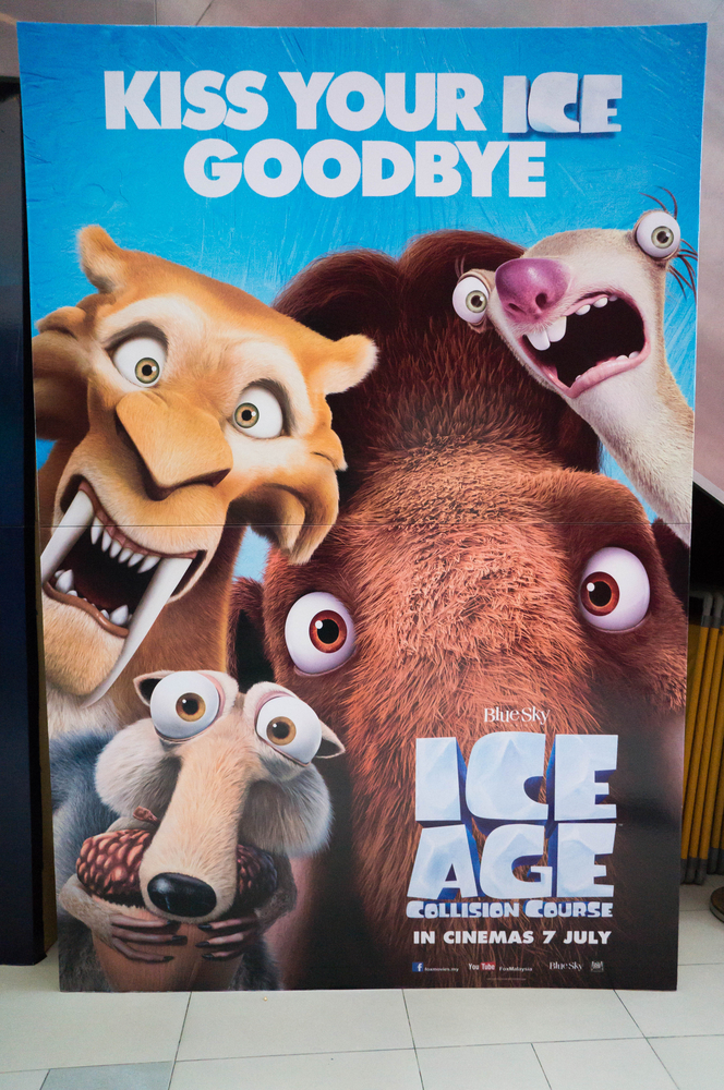 PUTRAJAYA, MALAYSIA - August 20, 2016 Ice Age Collision Course poster displayed at Alamanda Putrajaya Mall( Faiz Zaki)S