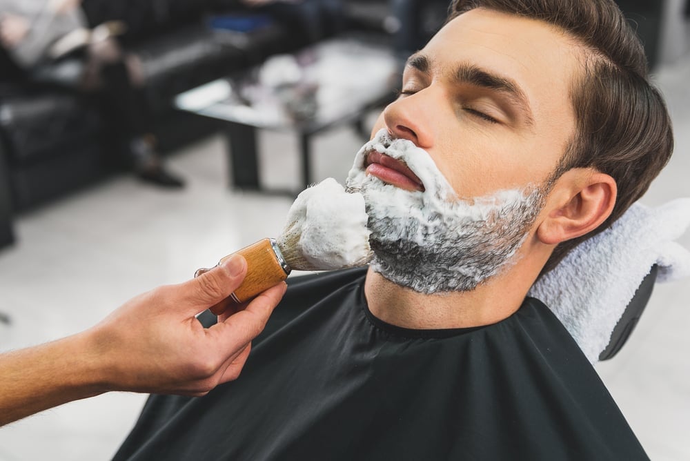 Skillful beautician preparing to shave stubble - Image( Olena Yakobchuk)s