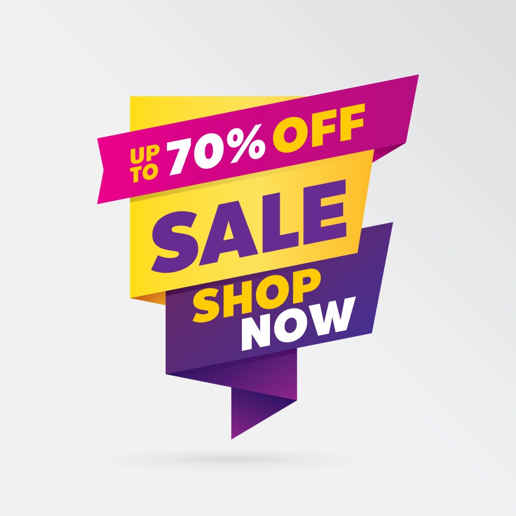 vector sale banner template design, up to 70 percent off. - Vector(Tevarit)s