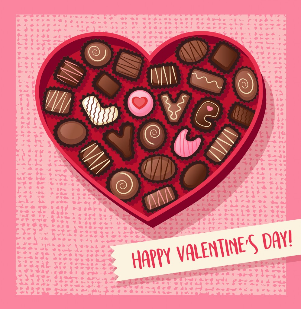 Caixa de doces em forma de coração para dia dos namorados com bombons de chocolate que soletram Love You (TeddyandMia) s