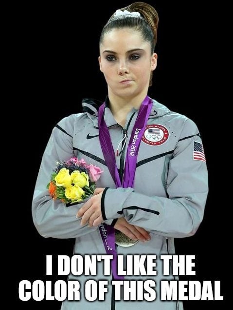 McKayla not impressed bronze silver medal Olympics meme