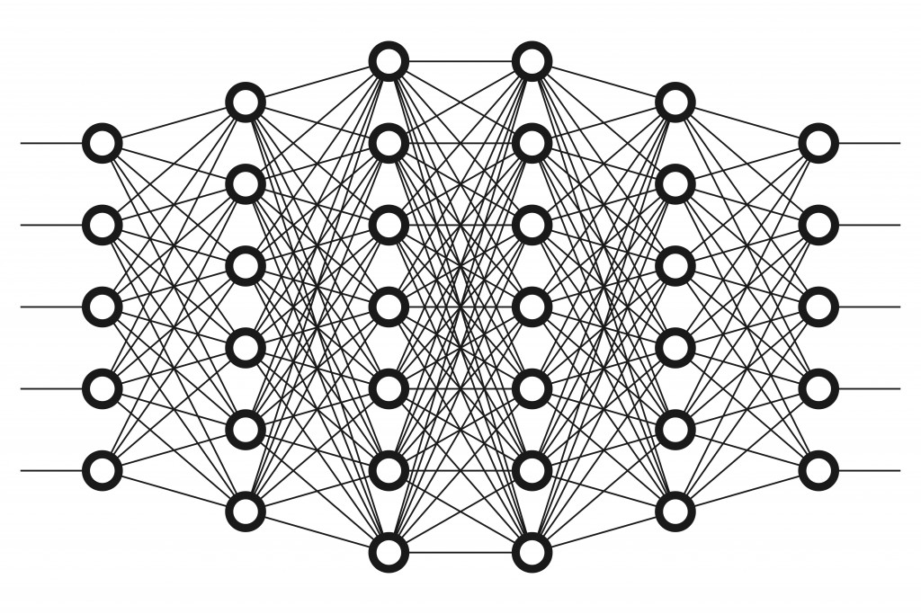 Neural net. Neuron network. Deep learning. Cognitive technology concept. Vector illustration - Vector(all_is_magic)s