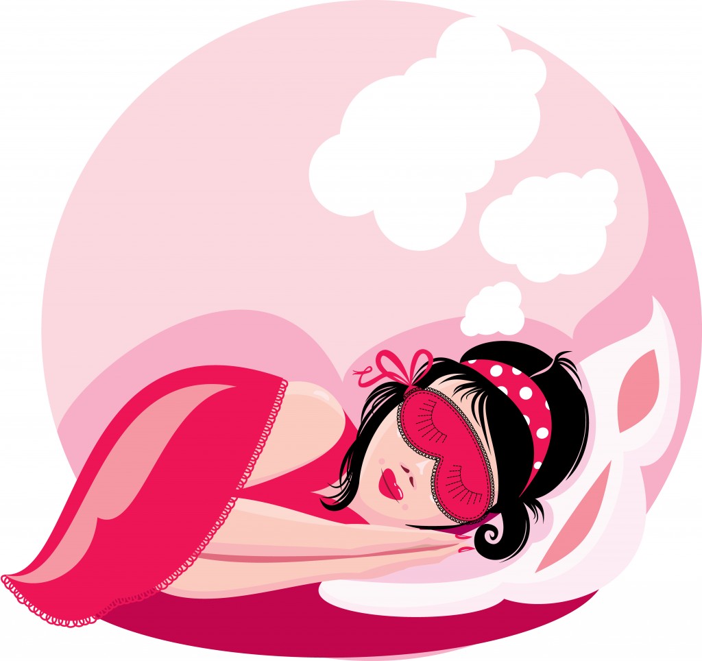 Mulher dormindo, imagens em cores rosa - Vector (lian_2011) S