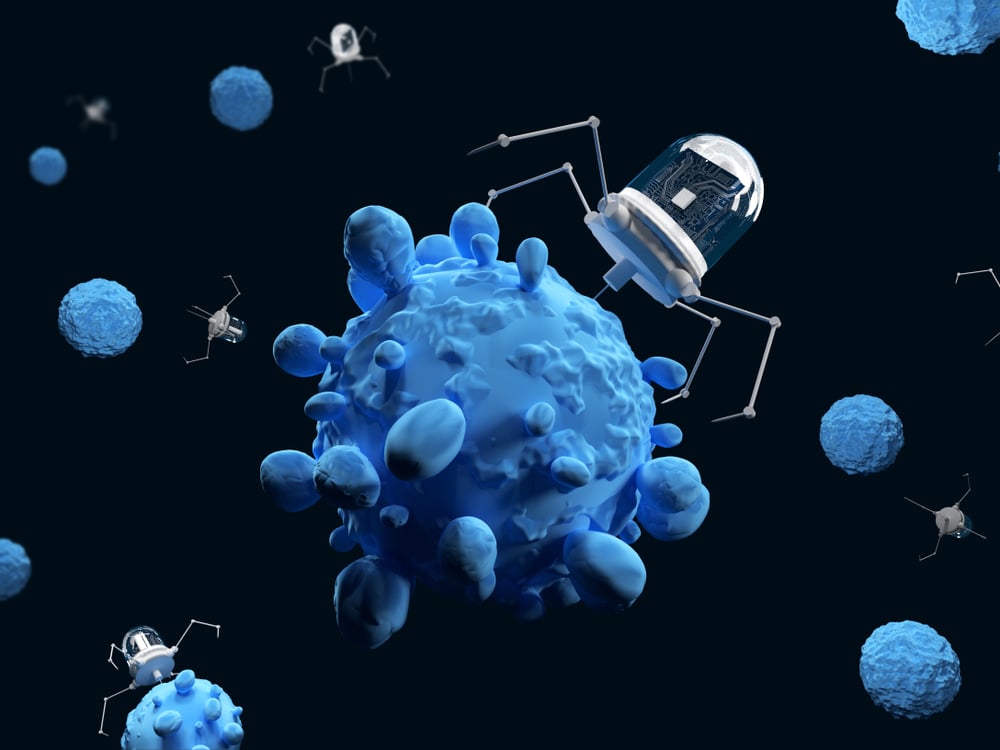 3d illustration of nanobots attacking cancer cells( Meletios Verras)s