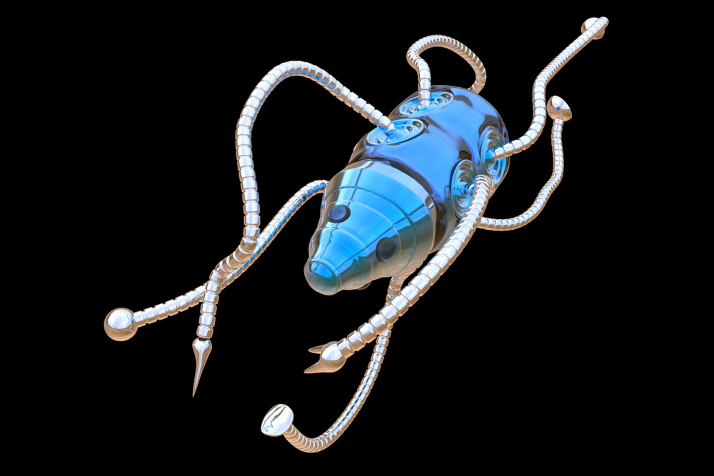 Nanobot, conceito médico de nanotecnologia, ilustração 3D (Kateryna Kon) s