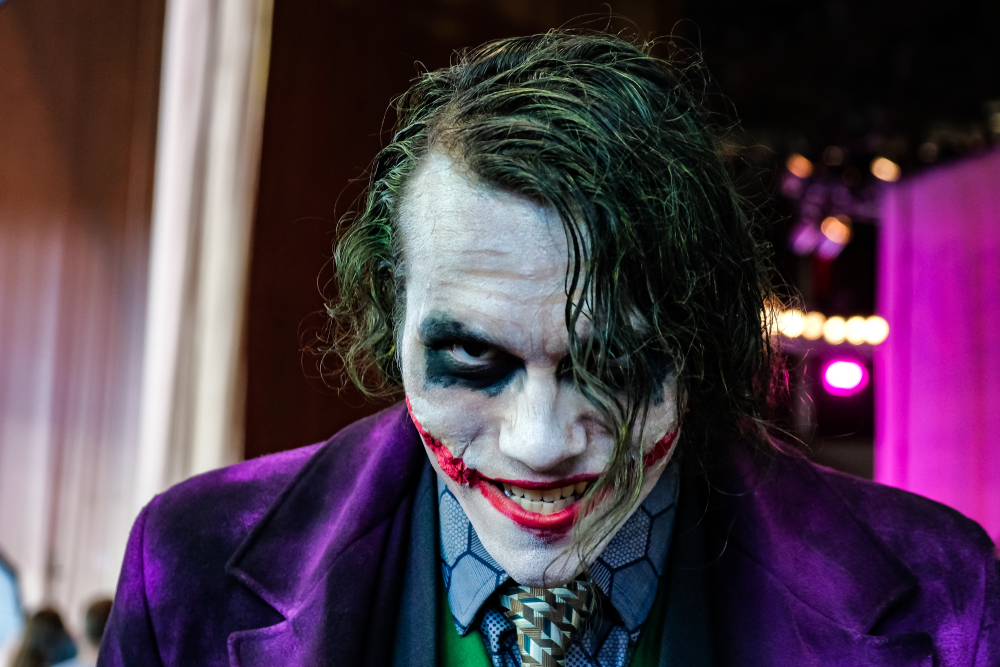 Smiling Joker. Close-up. Character DC(ilikeyellow)s