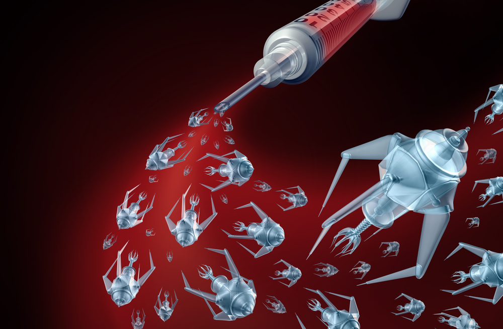 group of microscopic nano robots or nanobots programed to kill human disease(Lightspring)S