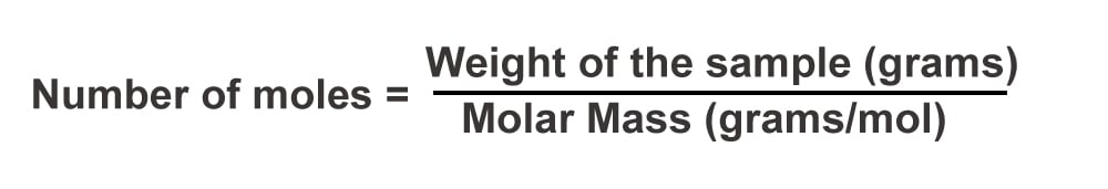 no of moles formula