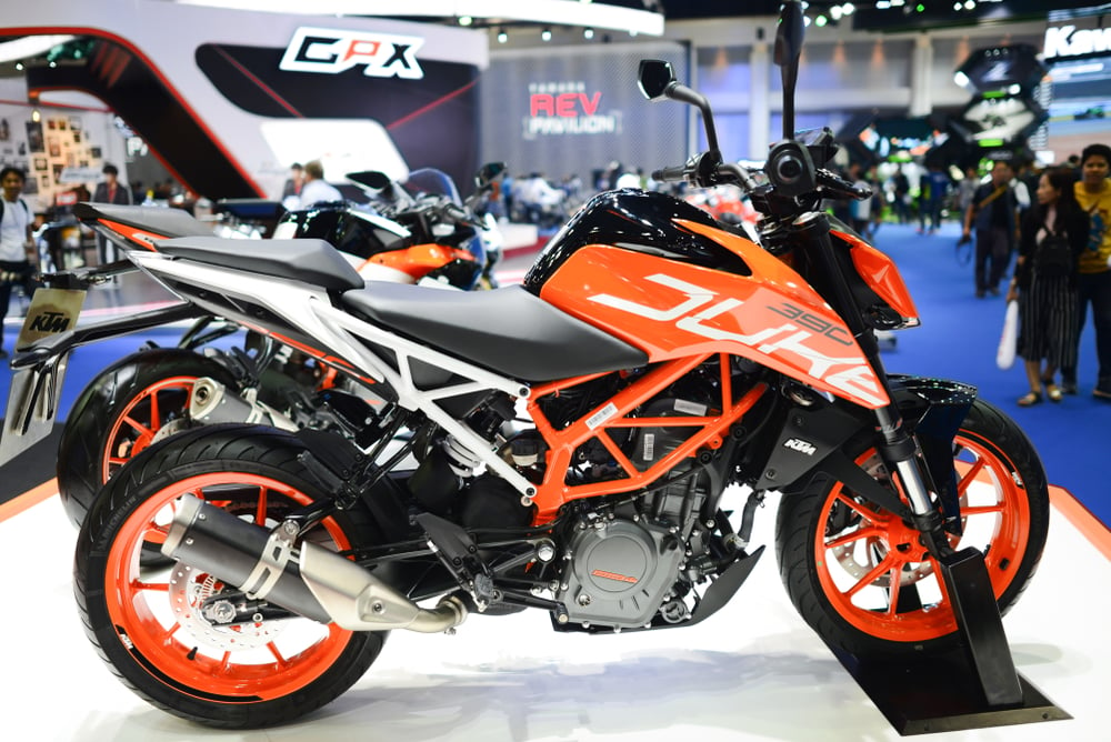 KTM Duke 390 at KTM exhibition booth at BANGKOK MOTOR SHOW 2018 in Bangkok( Akarat Phasura)S