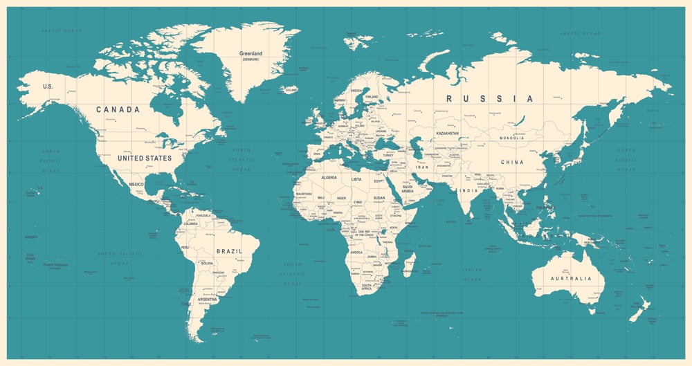 Vetor vintage de mapa do mundo (dikobraziy) s