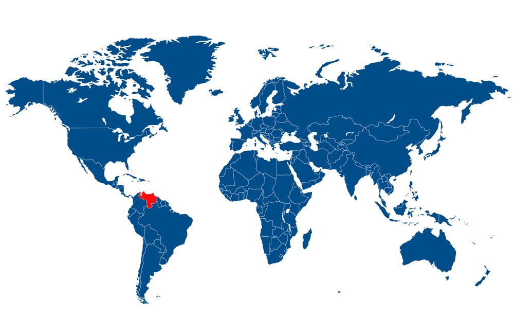 venezuela on world map - Vector( Andrei Minsk)s