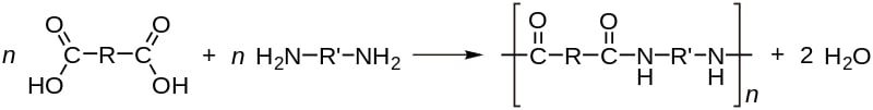Condensation polymerization diacid diamine