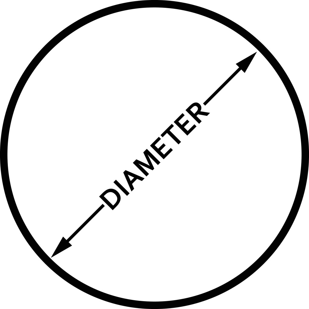 Diameter icon, flat isolated icon with circle(Zoart Studio)s