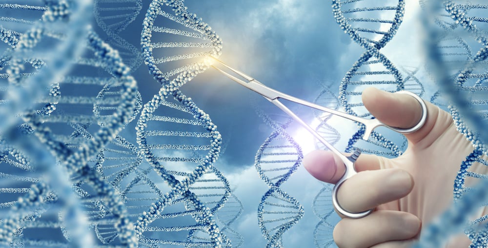 Doctor touched medical clamp a DNA molecule(Natali_ Mis)s