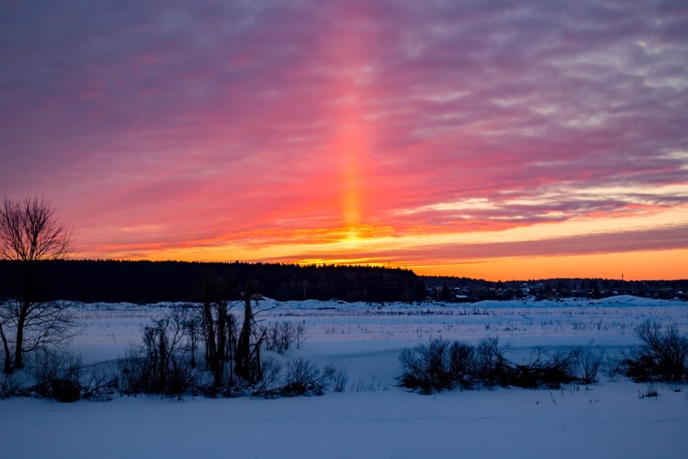 Visual atmospheric phenomenon Light pillar(PhotoChur)S