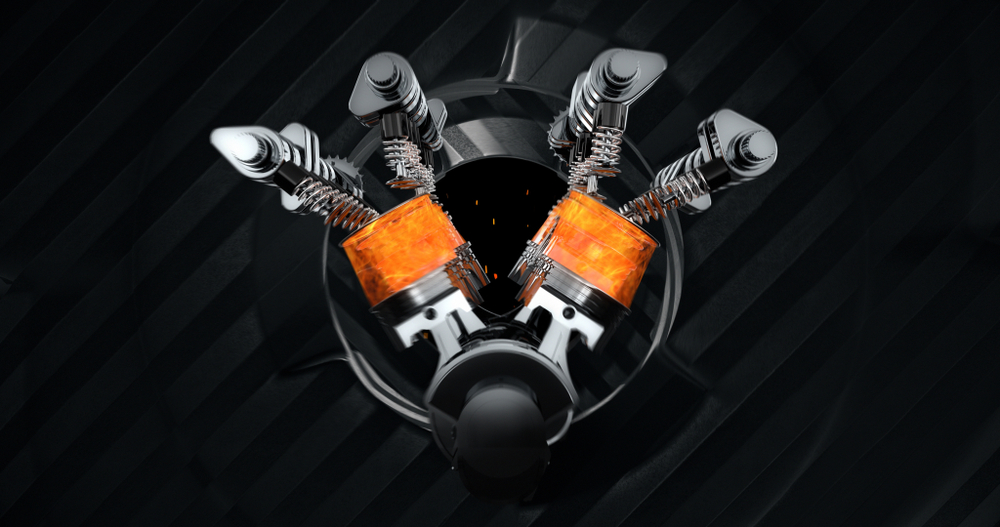 CG model of a working V8 engine with explosions and spark(yucelyilmaz)s