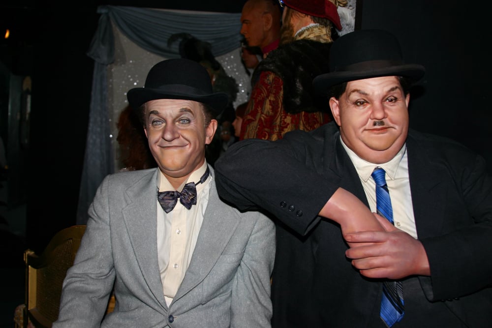 Waxwork tableau of Stan Laurel and Oliver Hardy(Dan Oberly)s