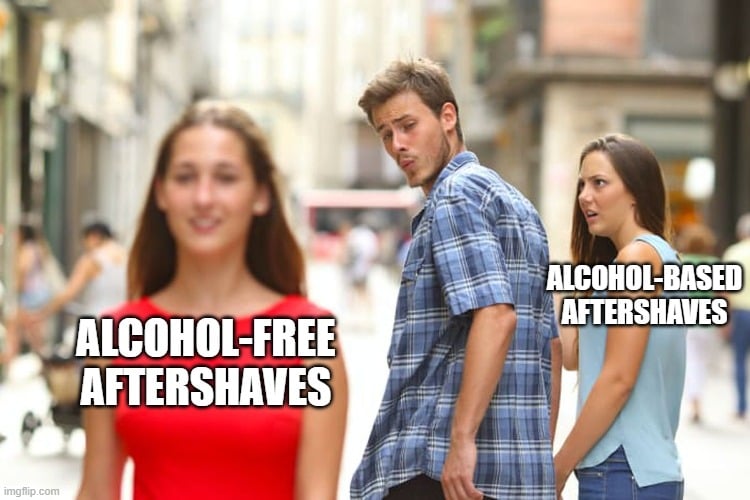 alcohol free aftershave meme