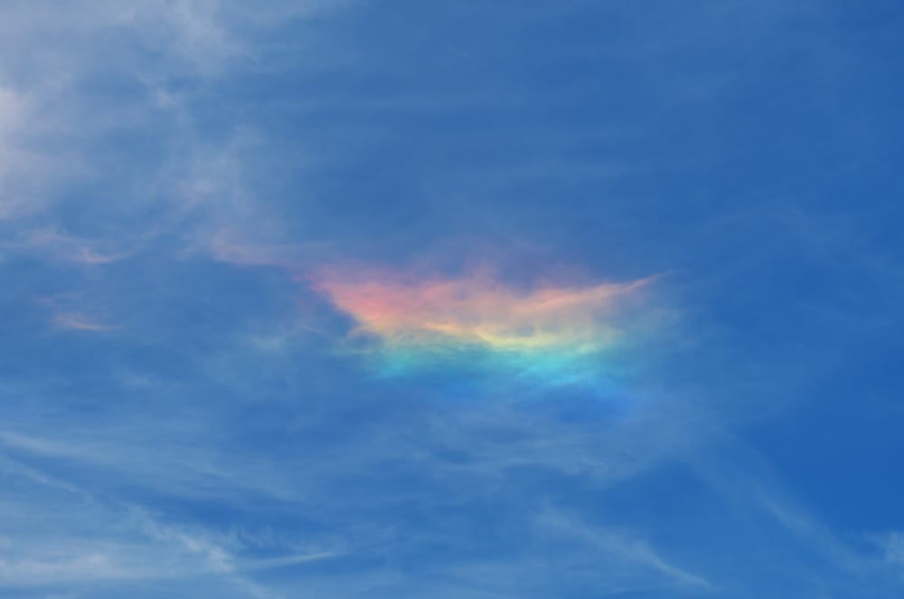 Beautiful atmospheric phenomena, fire rainbow with blue cloudy sky(Liolka)S