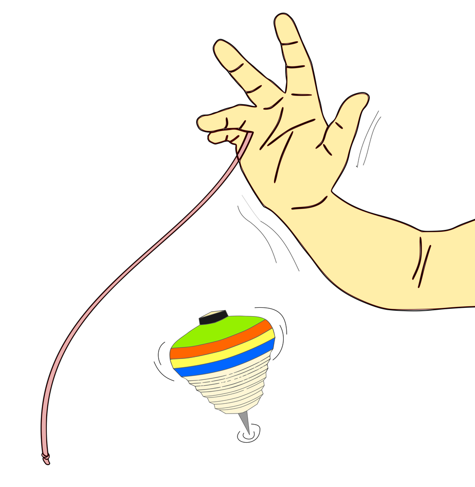 Hand throwing toy top for fun game(sitaramdham)S